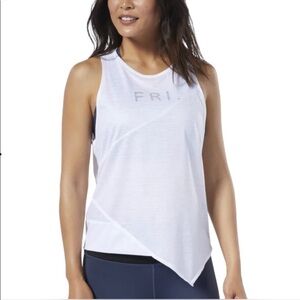 NWT asymmetrical bottom fitness tank white Medium